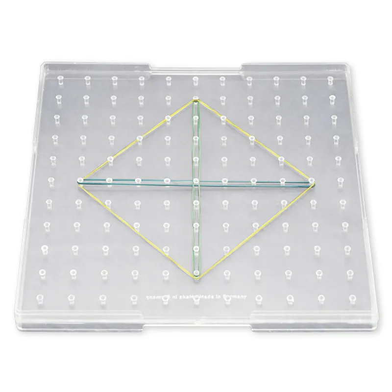 Klassensatz Geometrie-Brett einseitig (11x11 Stifte), 12 Stück in Box, 23x23 cm, transparent