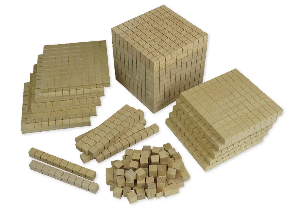 Dienes-Sortiment 121-tlg., aus Holz, Zahlenraum 1.000