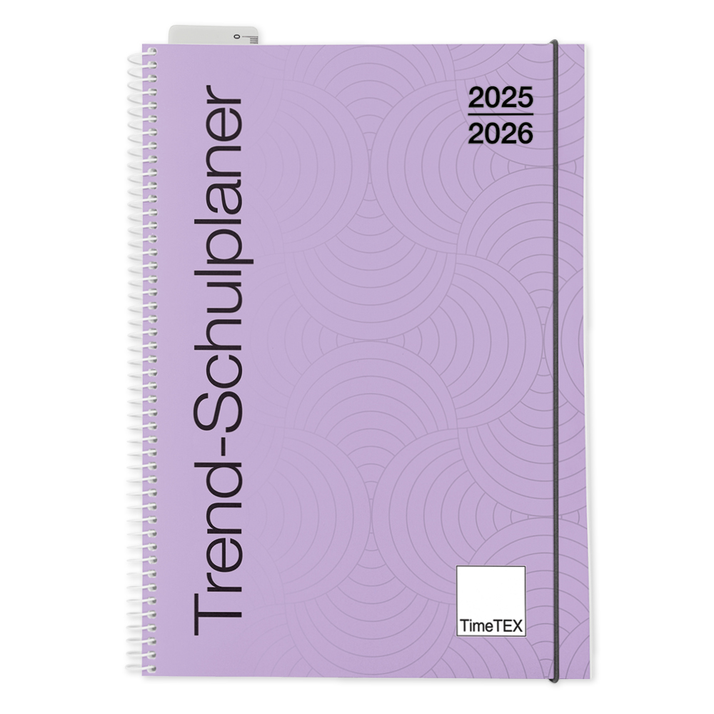 TimeTEX Trend-Schulplaner A4, 2025/2026, flieder