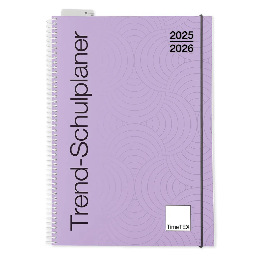 TimeTEX Trend-Schulplaner A4, 2025/2026, flieder