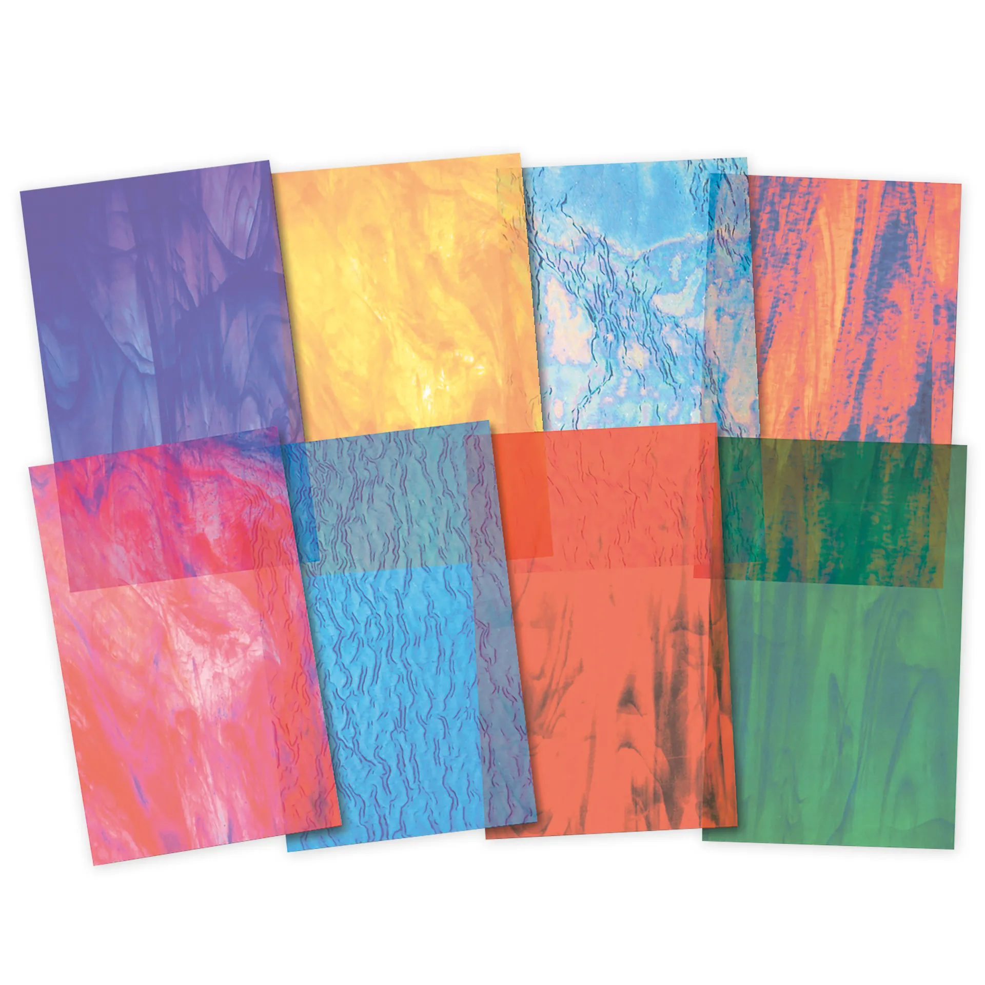 Transparentpapier "Buntglas", 14x22 cm, 24 Blatt