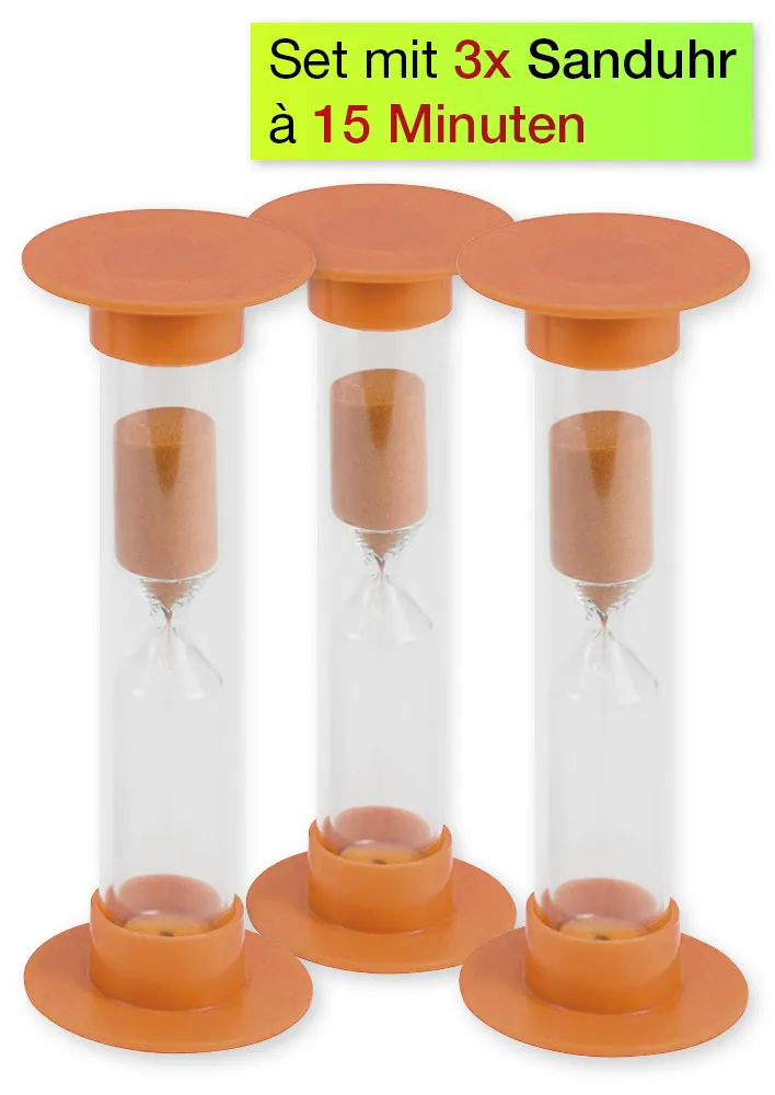 Sanduhren-Set 3-tlg., 14,5 cm hoch, 5 cm ø (1 Zeiteinheit)