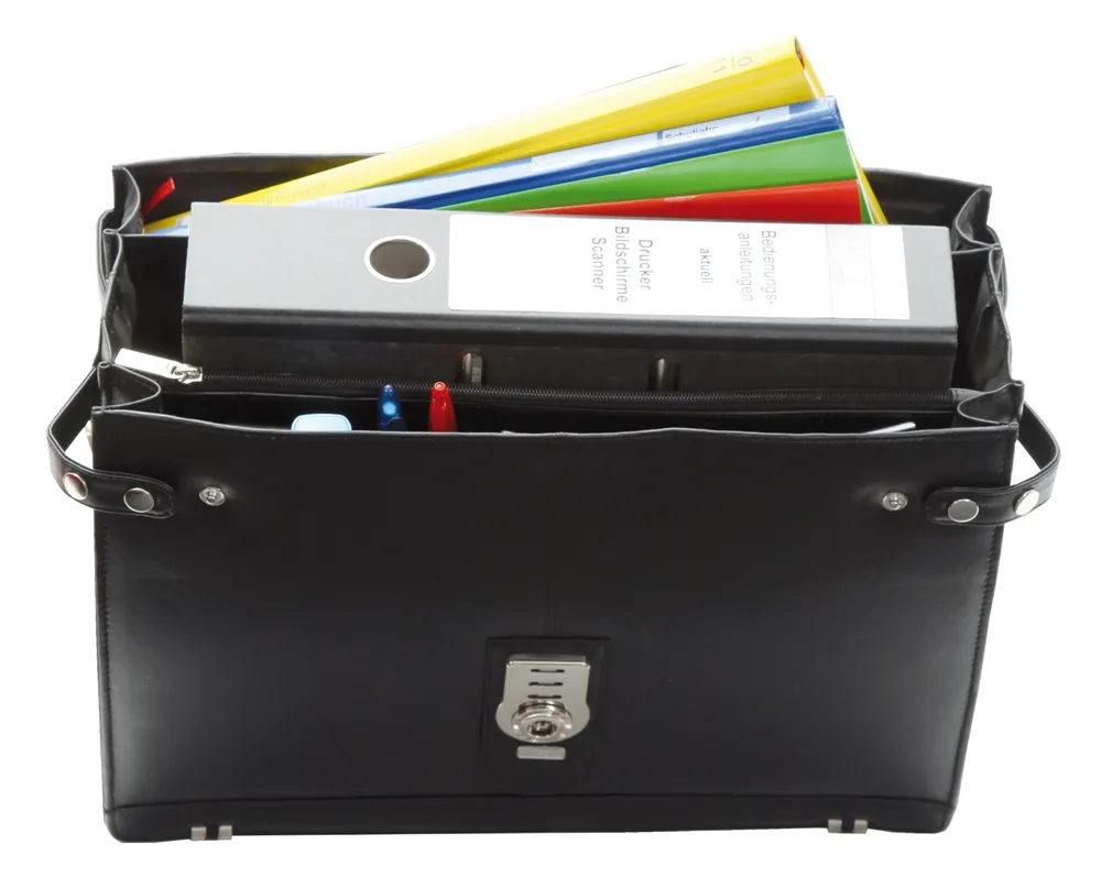 TimeTEX Büchertasche "Selecta", schwarz, Vollrindsleder II./SO