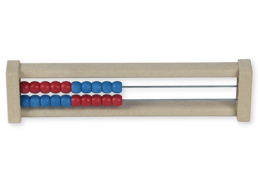 Rechenrahmen für 20-er Zahlenraum rot/blau, gerade Seitenteile