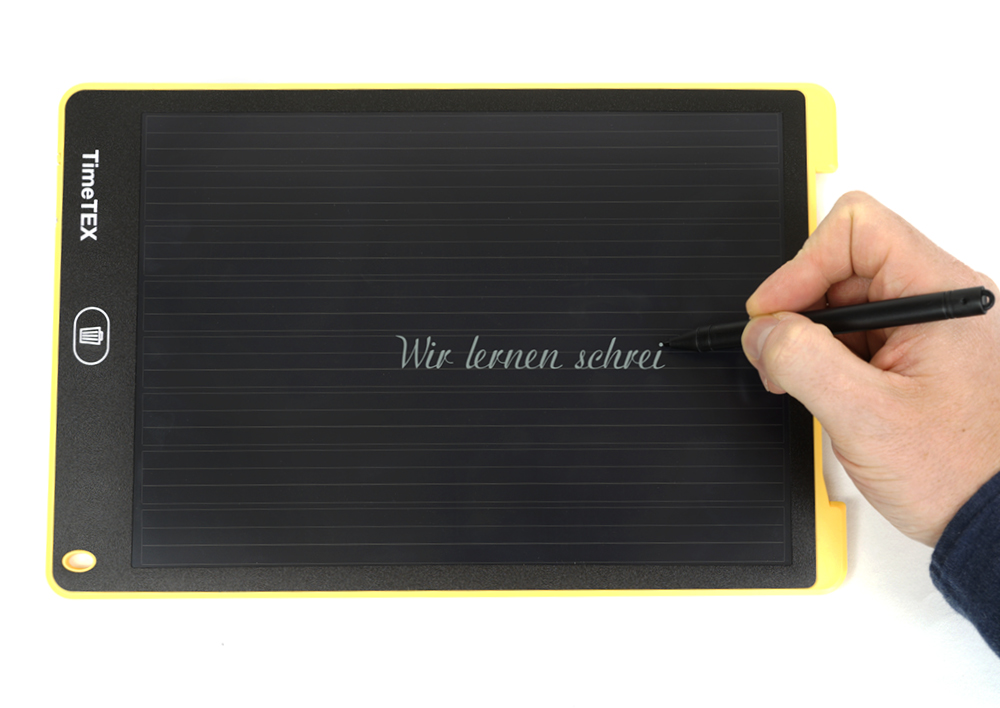 TimeTEX Digitale Schiefertafel SDZ "A4-S", schwarzes Display, 3-geteilte Schreibzeile