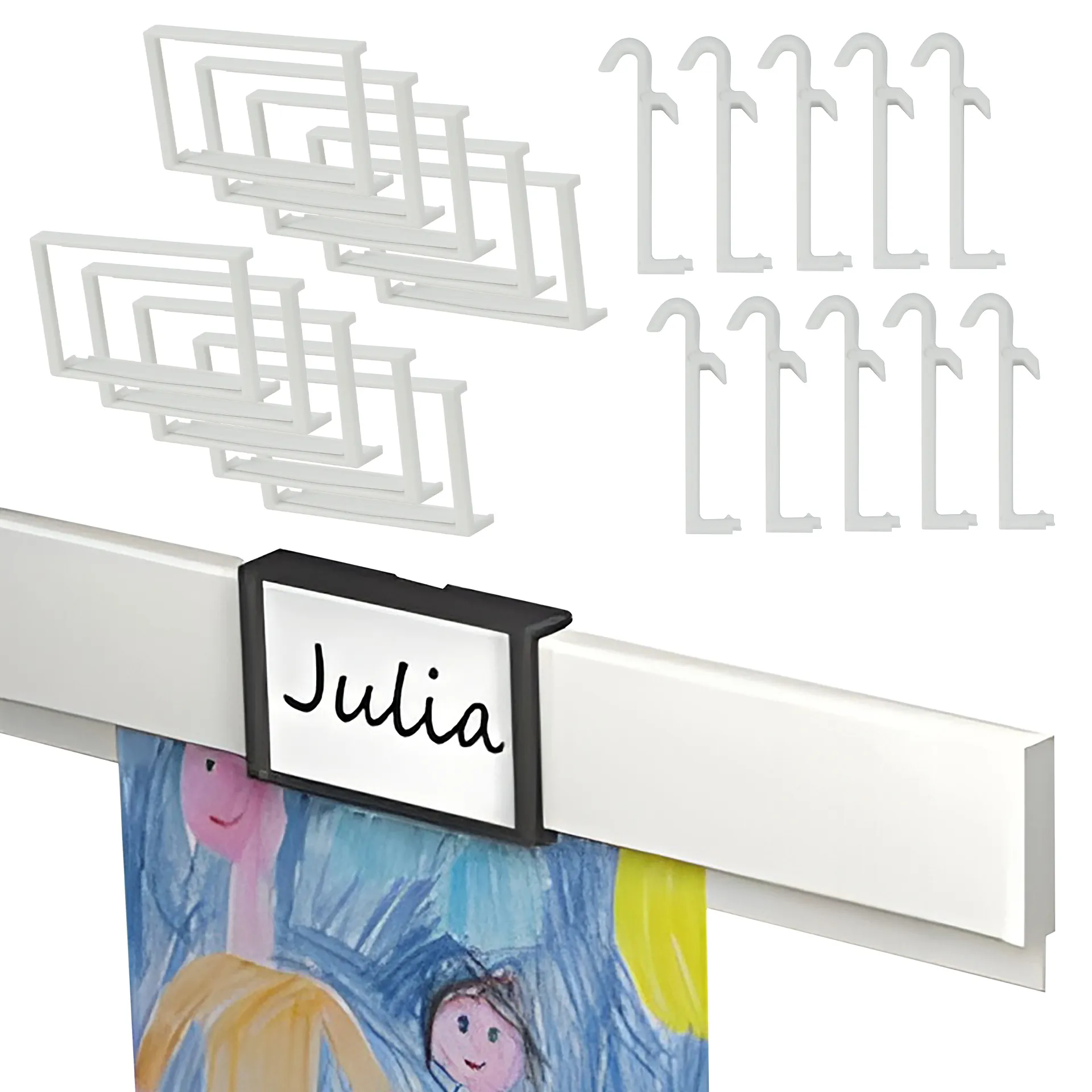 Set Info-Leiste mit Namenschildern + Haken, 21-tlg.