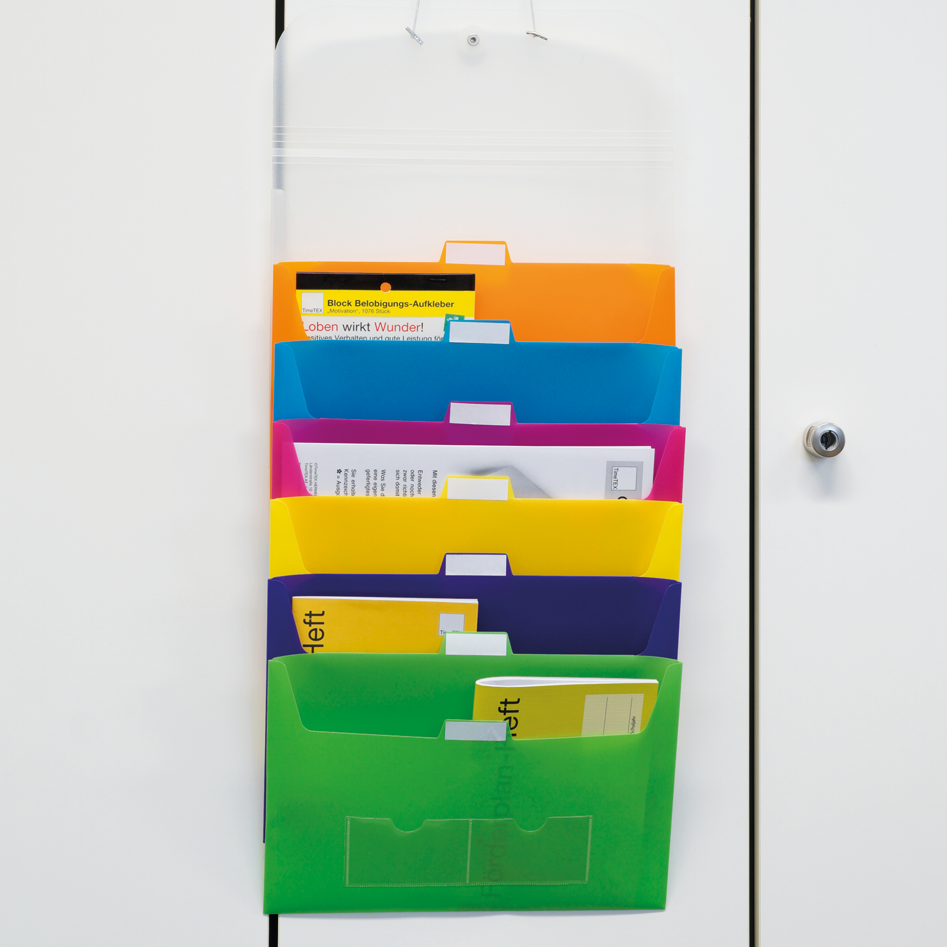 Hänge-Orga-Mappe für A4, 7 Fächer, transparent