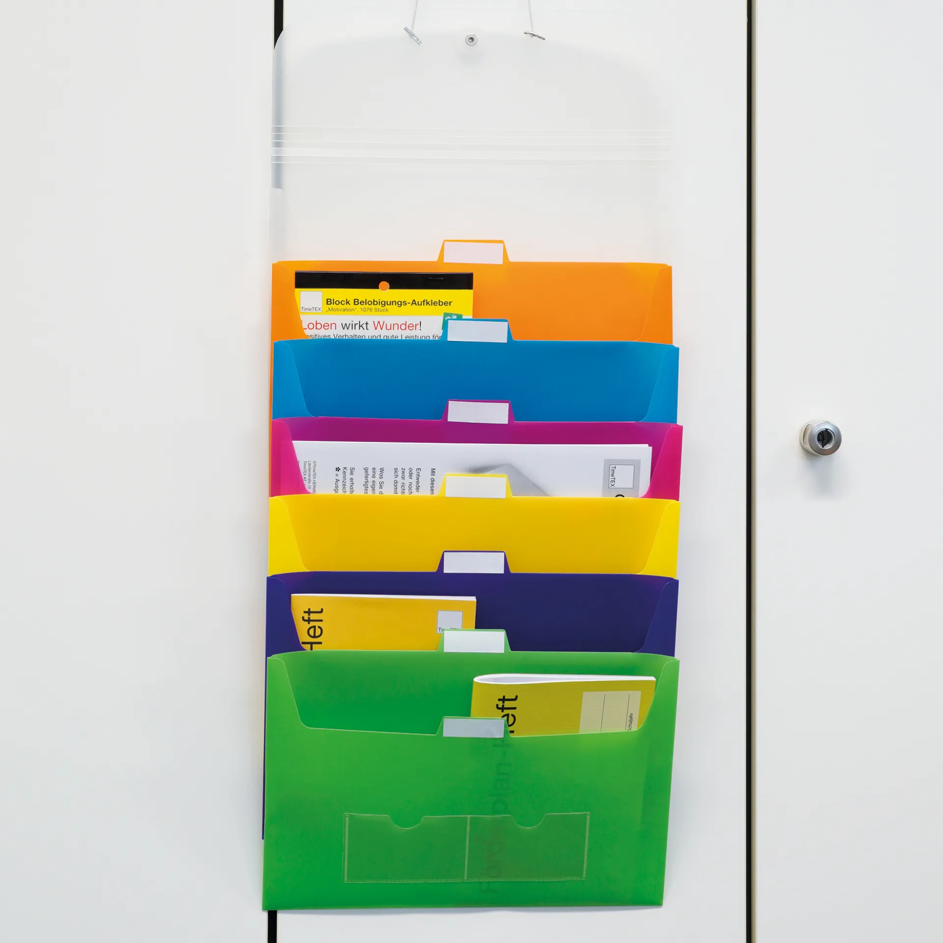 Teczka z organizerem w formacie A4, 7 przegródek, przezroczysta