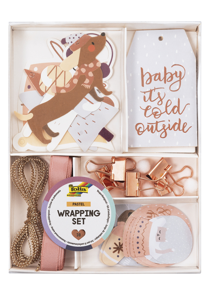 Bastelset "Geschenkverzierung Pastel", 38-tlg.