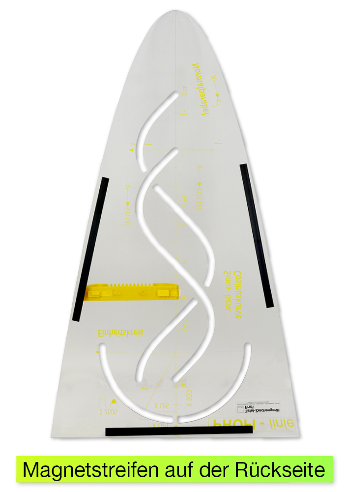 Profi-Parabelschablone 59 cm, magnetisch, mit Griff