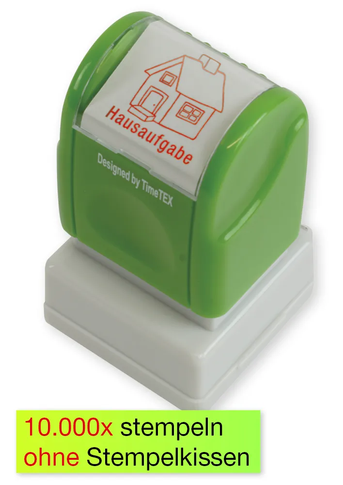 Siebdruck-Stempel "Perpetuum", "Hausaufgaben-Haus"