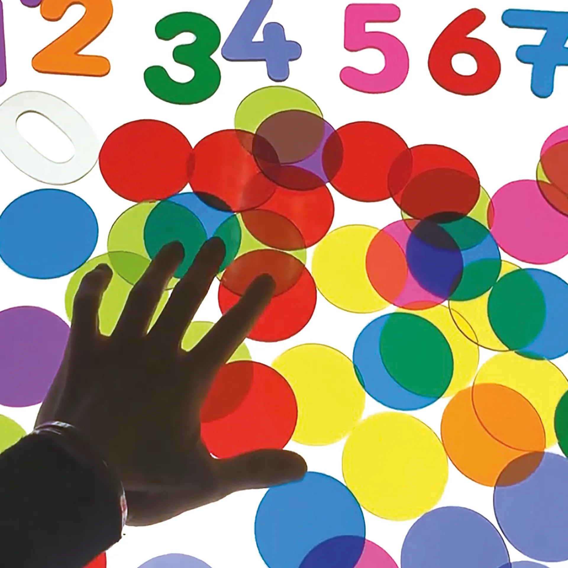 Chiffres et pièces de comptage multicolores en acrylique, 58 pcs Chiffres et pièces de comptage multicolores en acrylique, 58 pcs