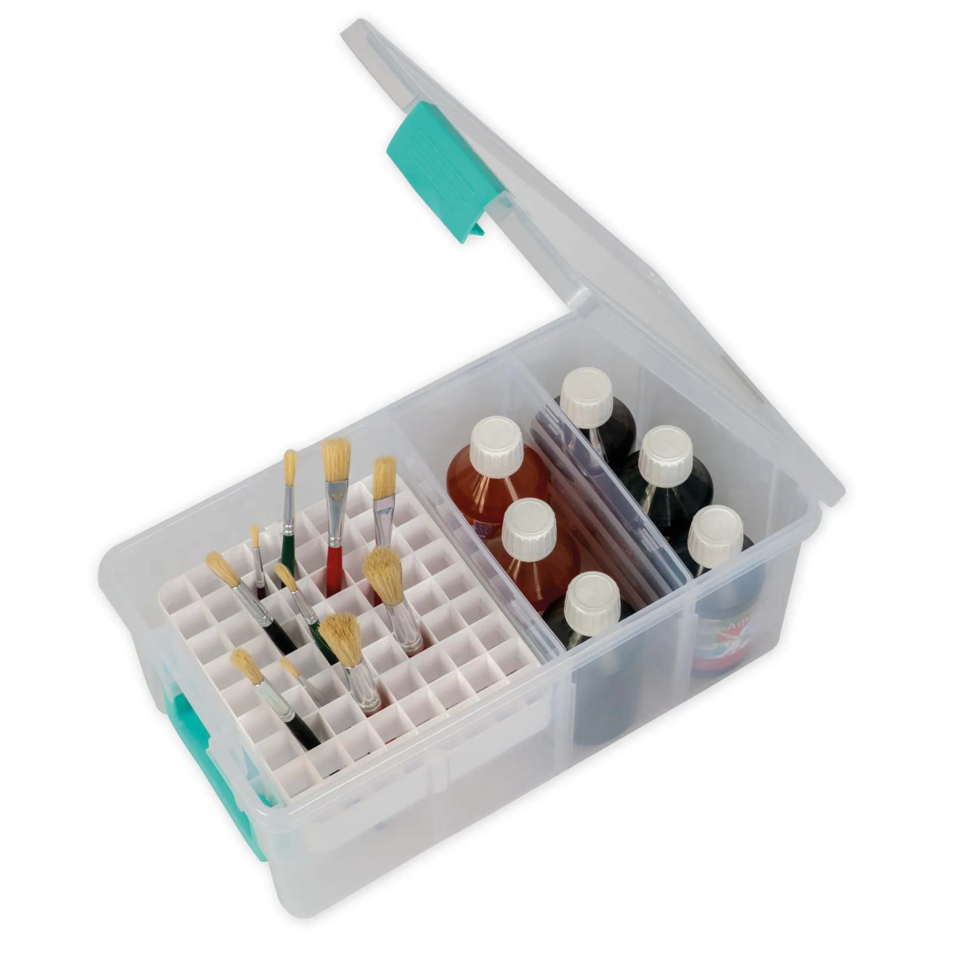 TimeTEX klapdekselbox met pennenhouder, transparant