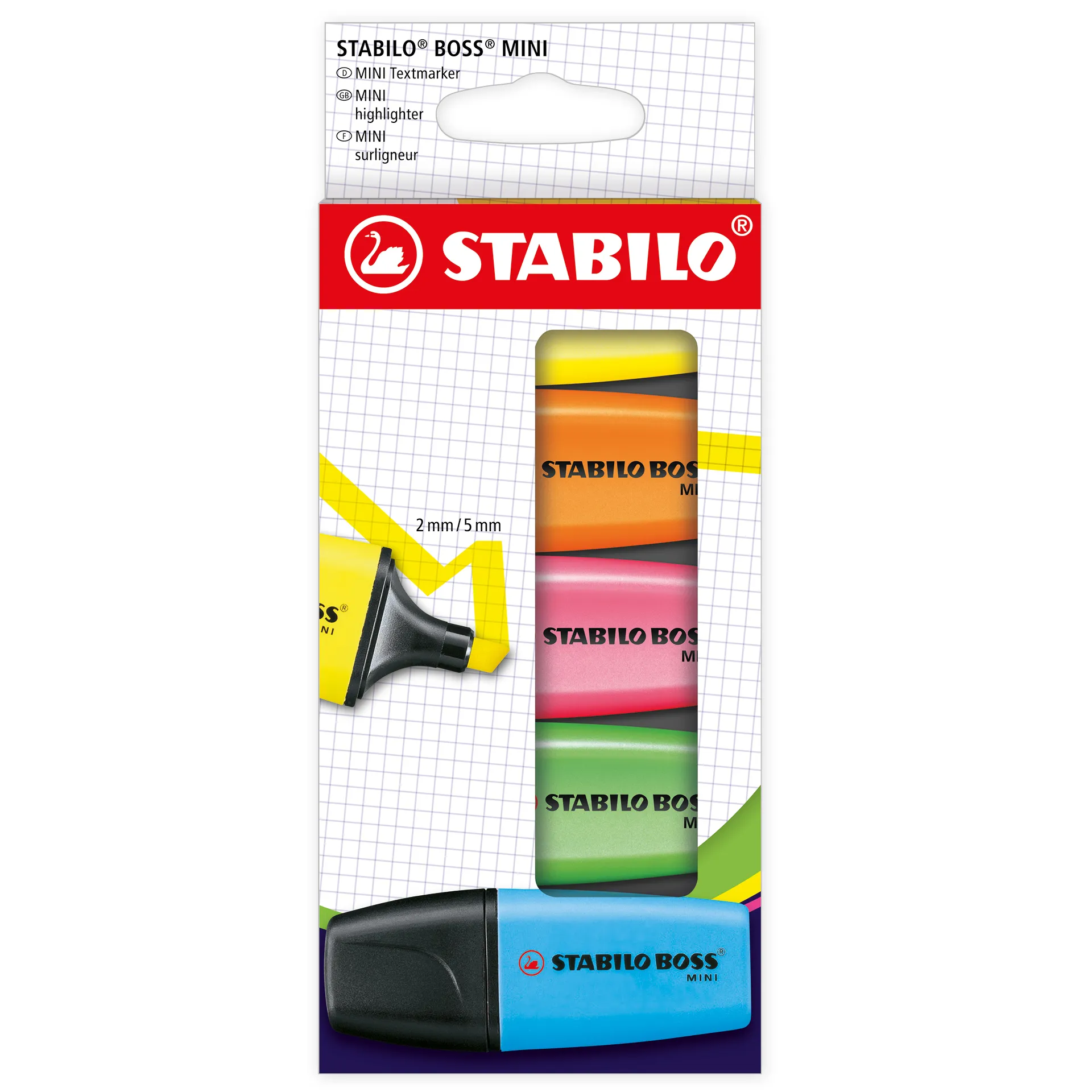 Stabilo Boss Mini Textmarker, 5-tlg.