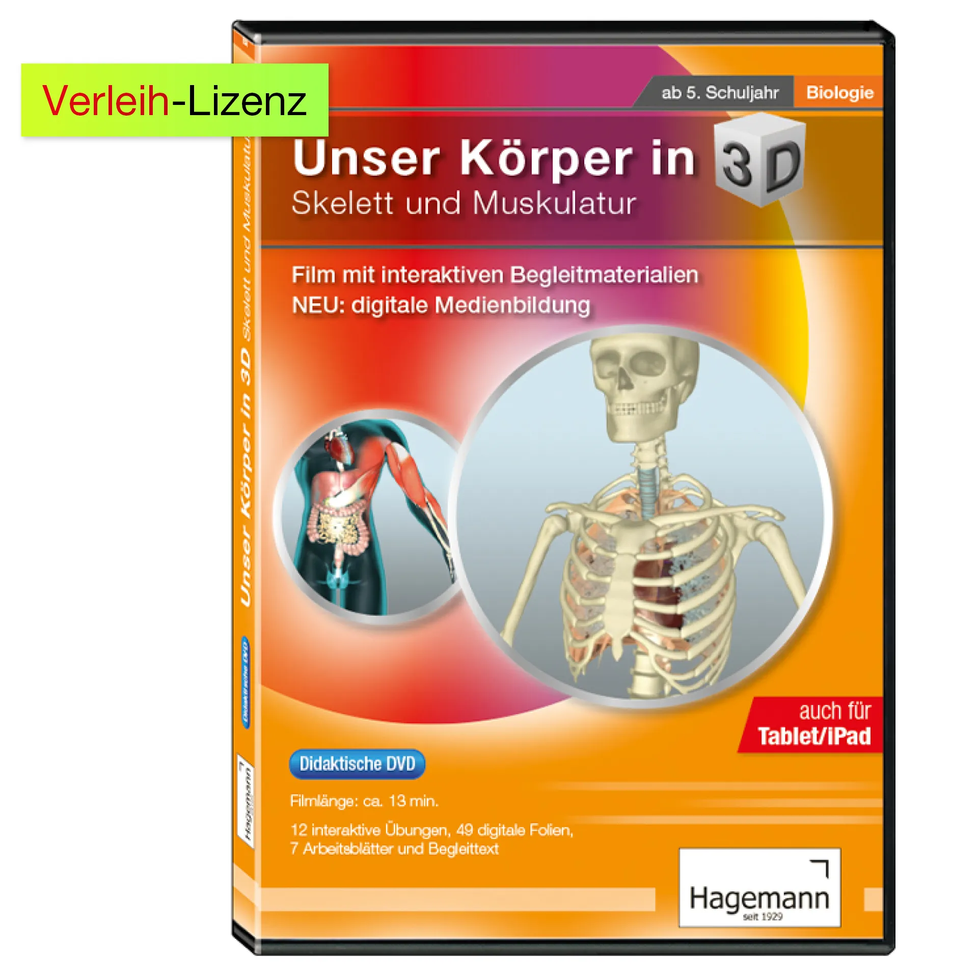 Didaktische DVD "Unser Körper in 3D: Skelett und Muskulatur", tabletfähig
