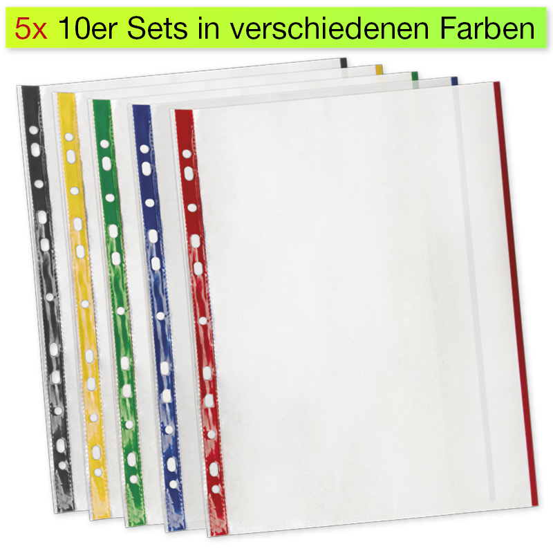 Broschyrfickor A4 med duplexfärgade ränder, 50 st