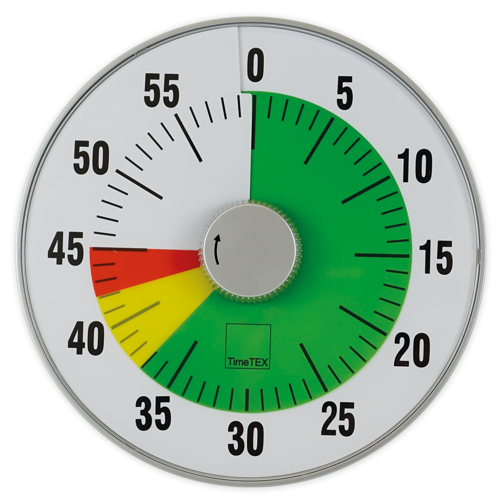 TimeTEX „Silent” timer L, 19 cm ø z tarczą sygnalizacji świetlnej