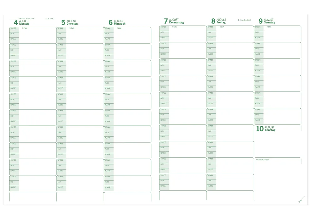 s+w Unterrichts-Planer A4++ 26/27 - 10 Stunden