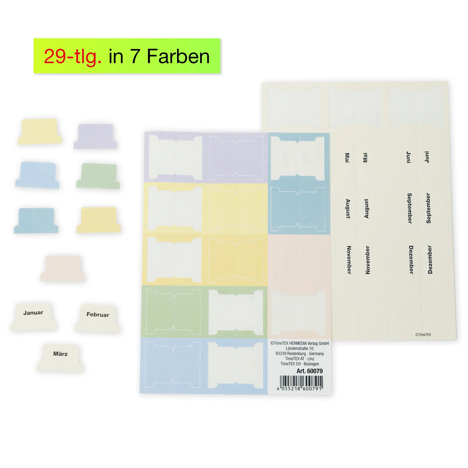 Register-Taben 29-tlg., selbstklebend, aus Karton-Papier Register-Taben 29-tlg., selbstklebend, aus Karton-Papier