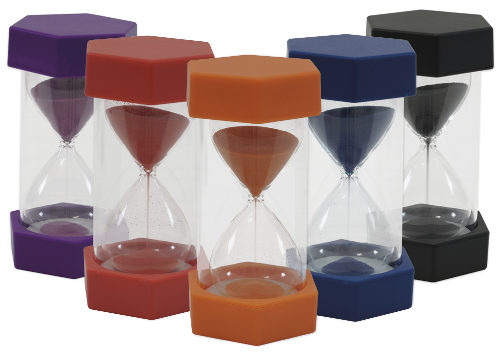 Set med timglas XL 12 cm hög, 6,5 cm diameter