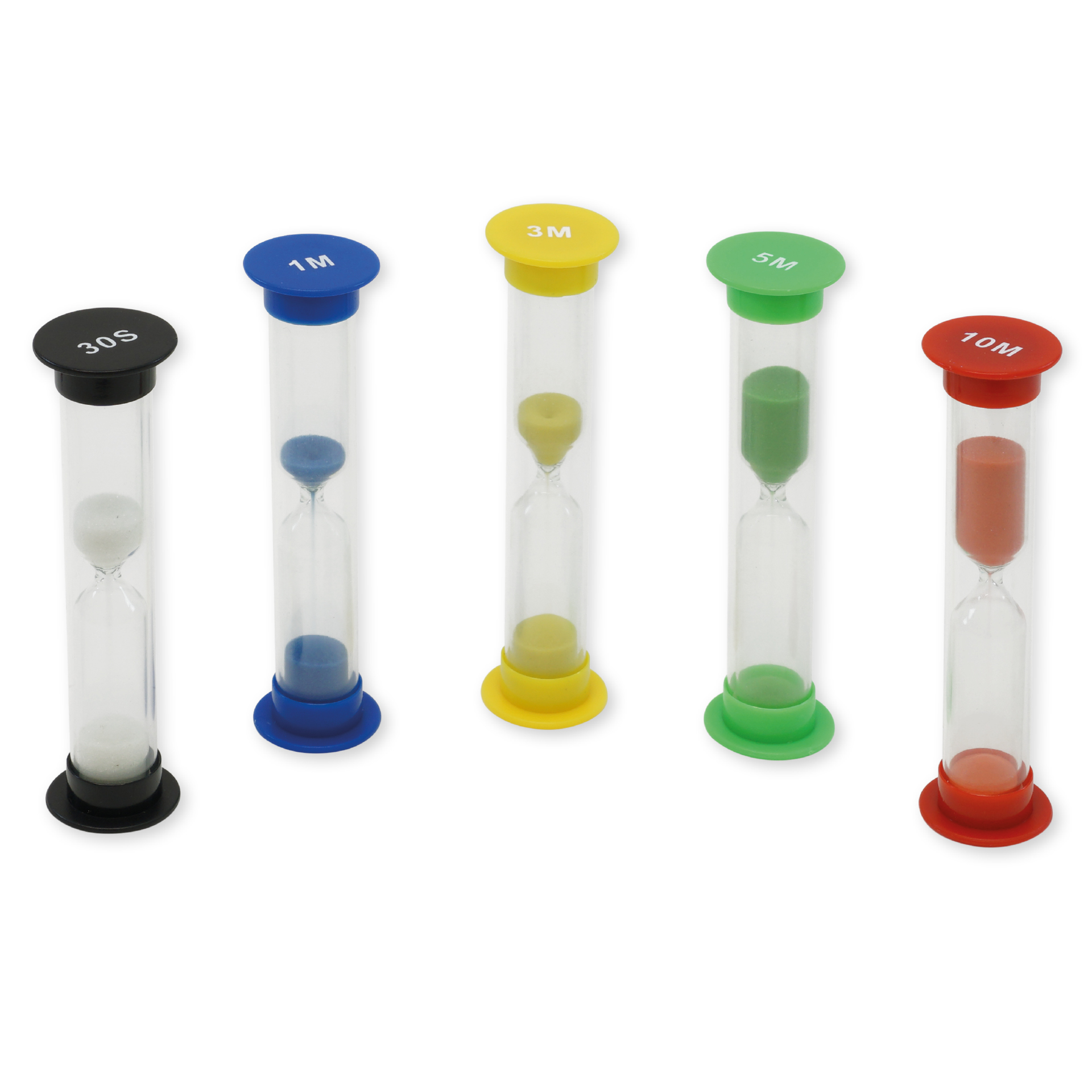 Sanduhren-Set 5 tlg., 10 cm hoch, 2,5 cm ø