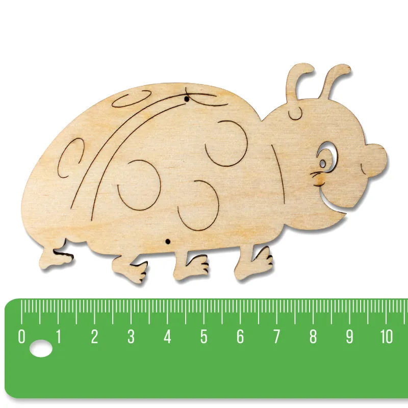 Marienkäfer aus Holz, 10x6 cm