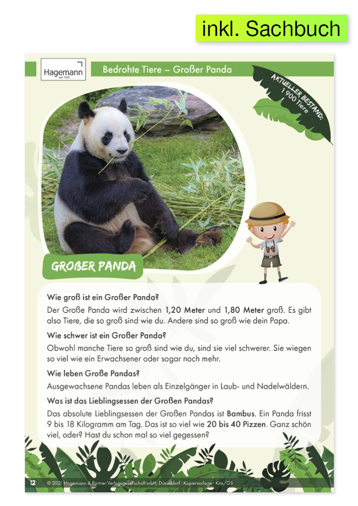 Projektset "Bedrohte Tiere an Land", 12-tlg.