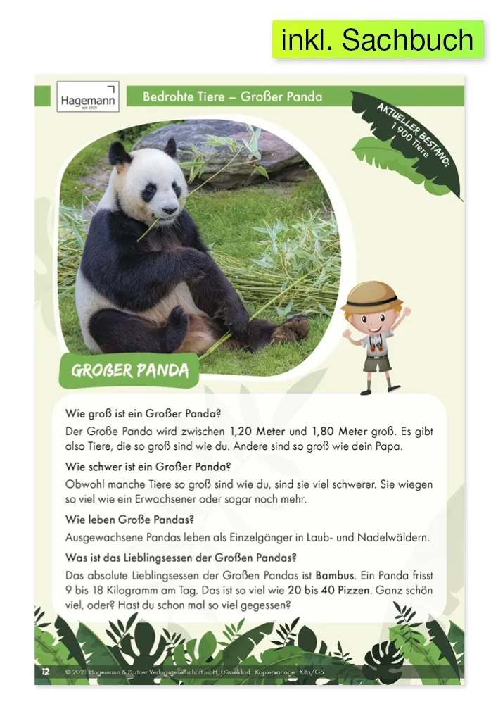 Projektset "Bedrohte Tiere an Land", 12-tlg.