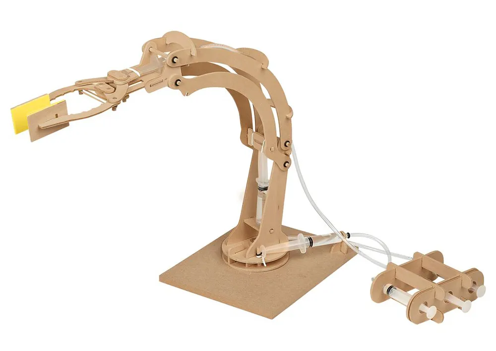 Hydraulischer Roboterarm aus Holz