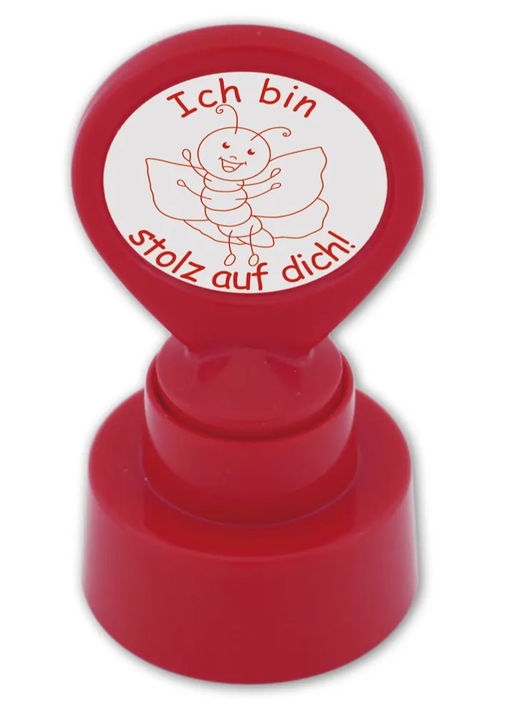 Siebdruck-Stempel "Perpetuum" rund "Ich bin stolz auf dich"