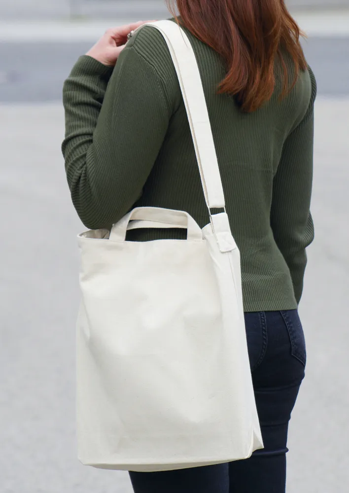 Baumwoll-Beutel natur, 25x41 cm, mit Trageriemen