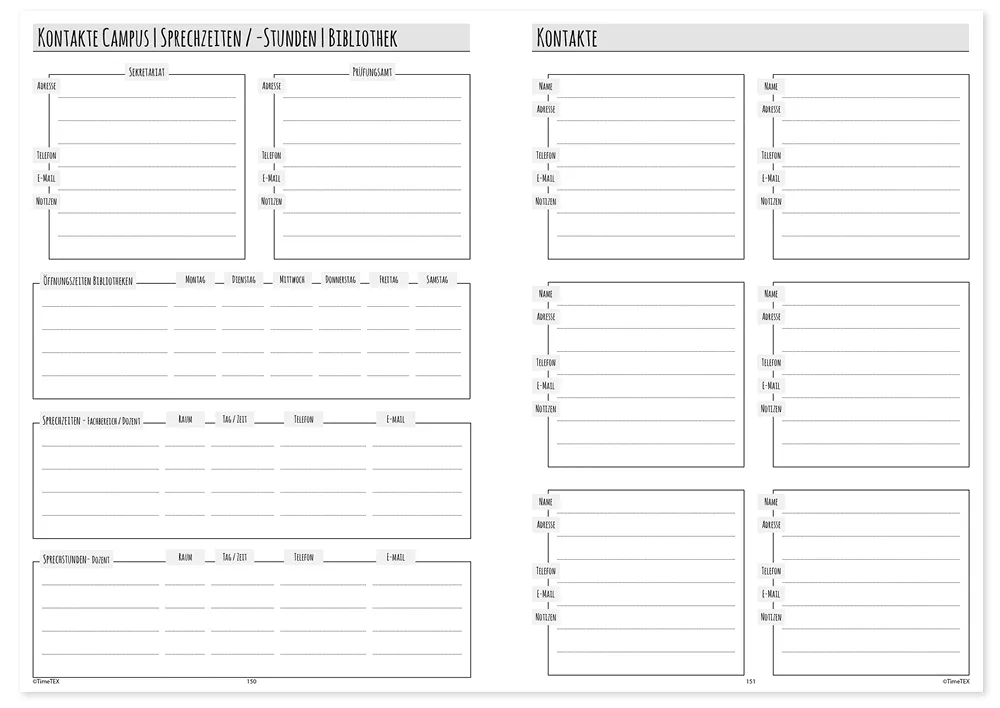 TimeTEX Semester-Planer A5