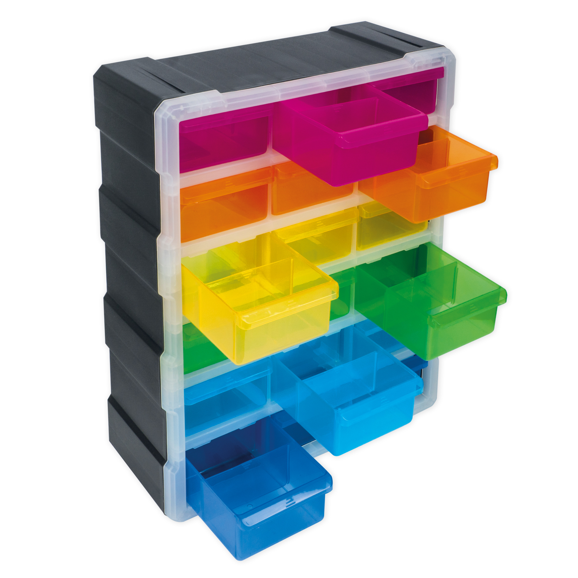 TimeTEX Schubladen-Box "Regenbogen", 6-farbig mit 18 Schüben