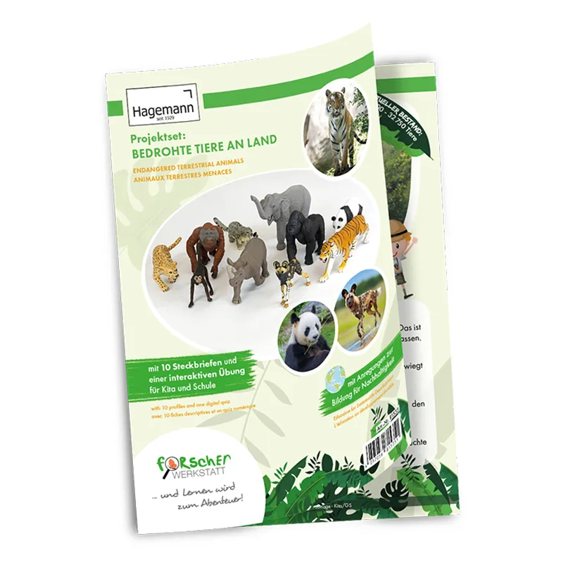 Projektset "Bedrohte Tiere an Land", 12-tlg.