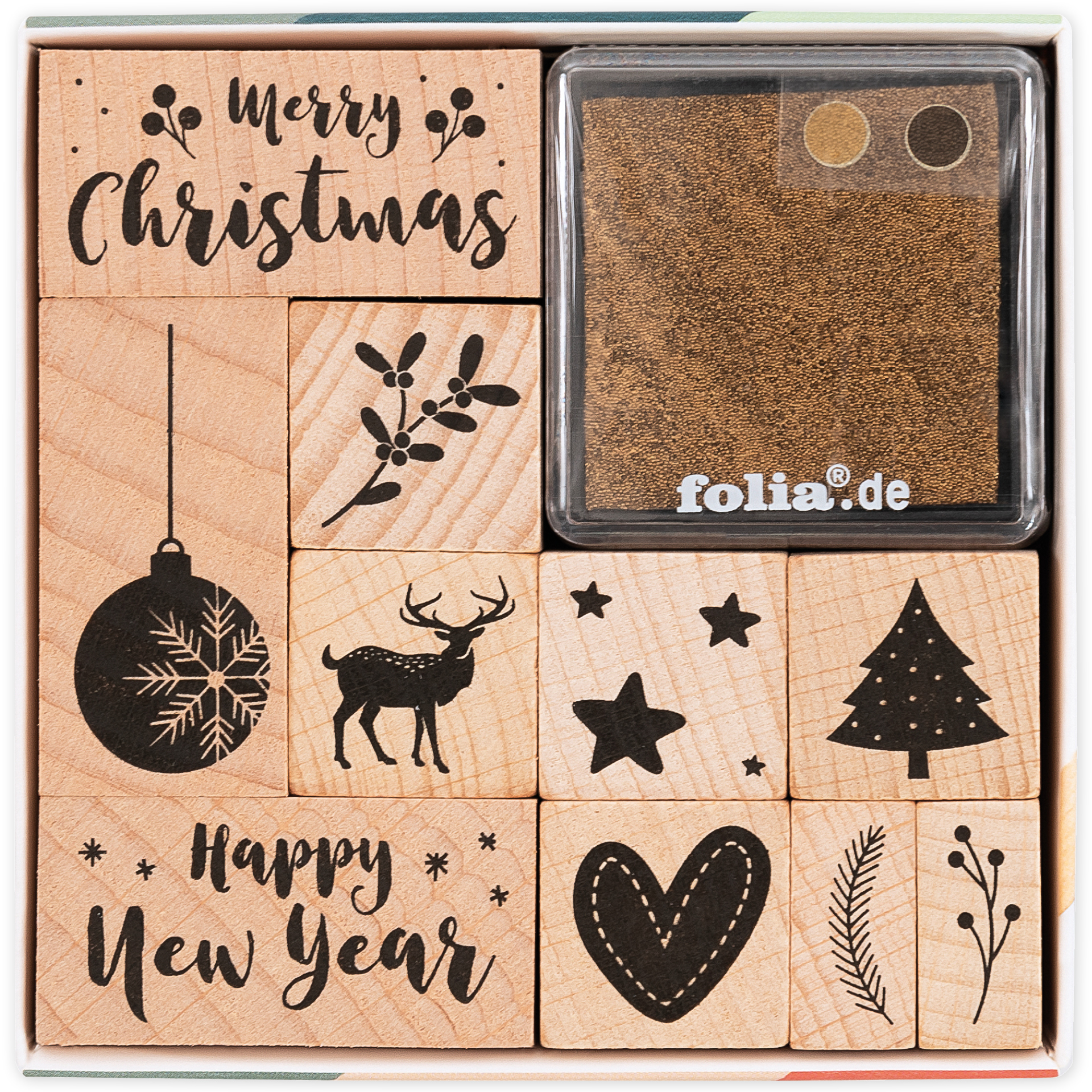 TimeTEX Holzstempel "Christmas", 12-tlg.