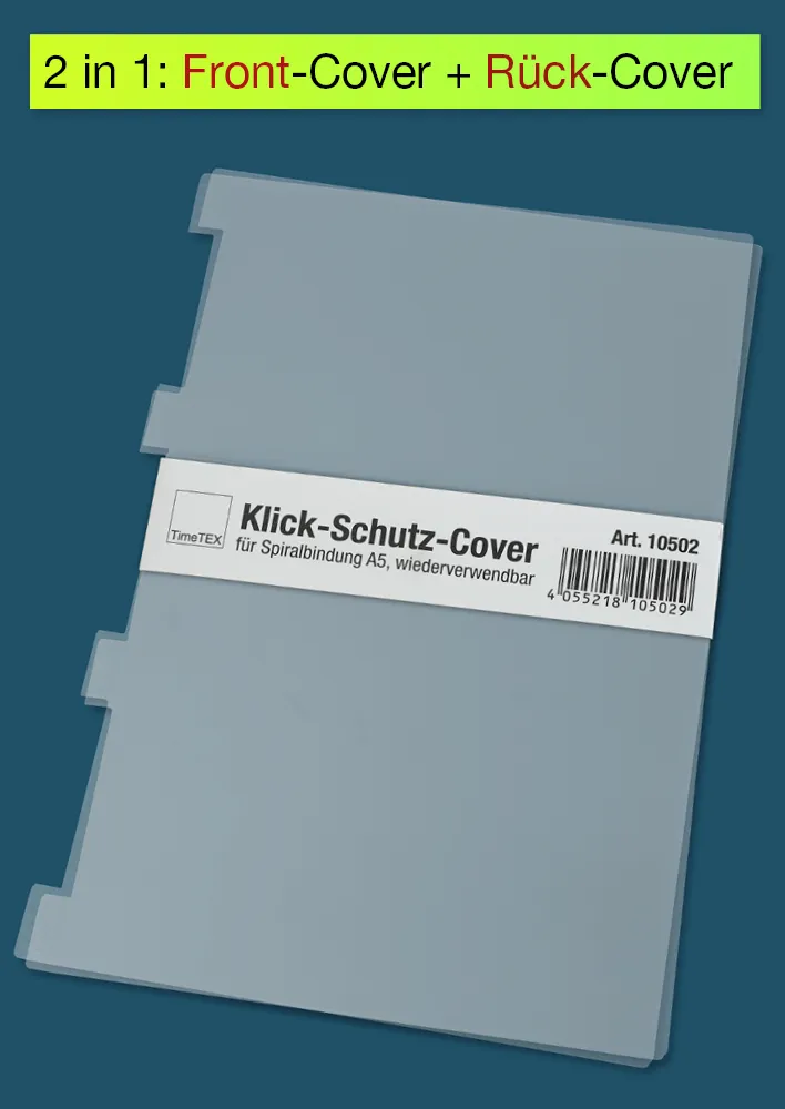 Klick-Schutz-Cover für Spiralbindung A5, wiederverwendbar