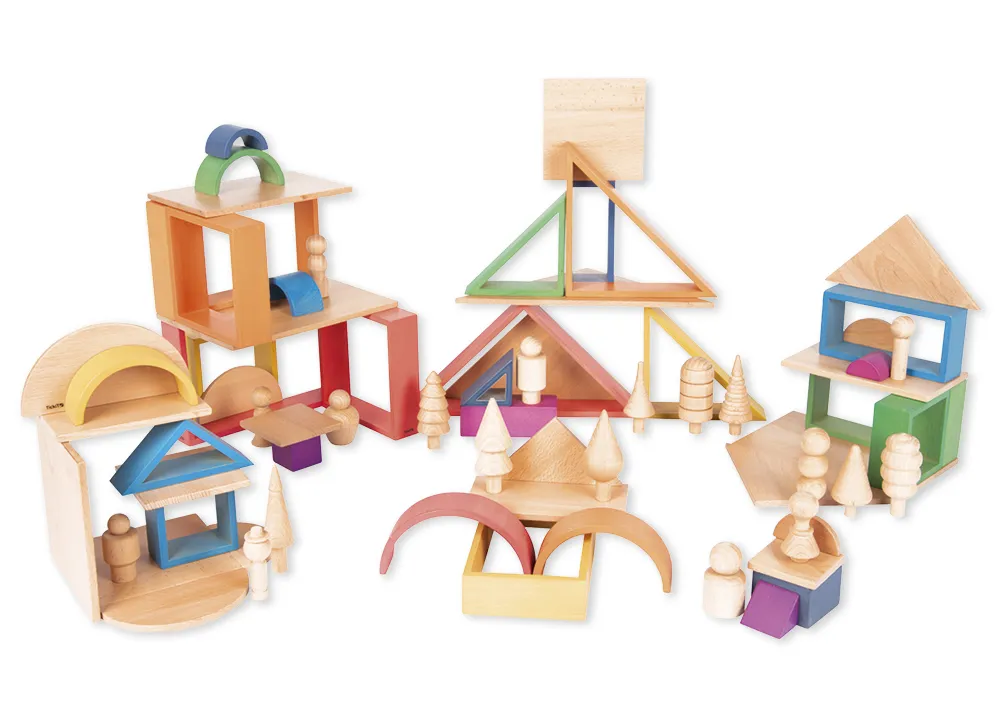 Holzbausteine "Architektur", farbig, 28-tlg.