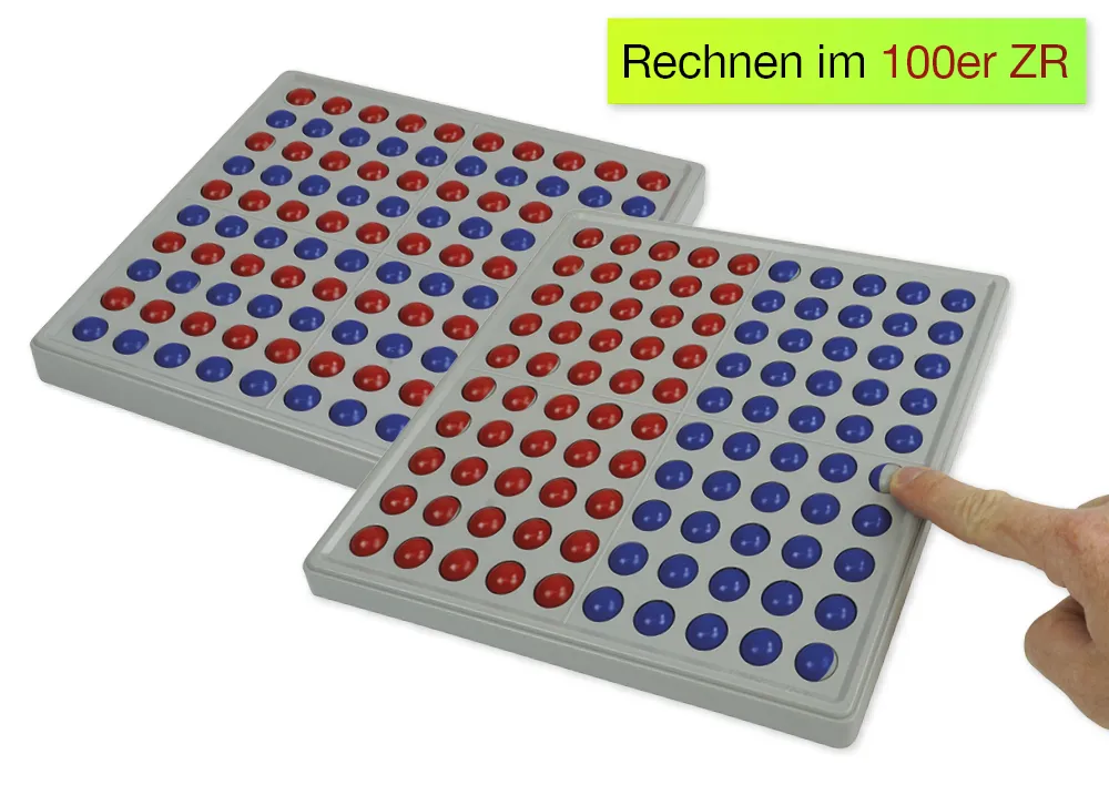 Abaco 100 ohne Zahlen, rot-blau, Zähl- und Rechenrahmen