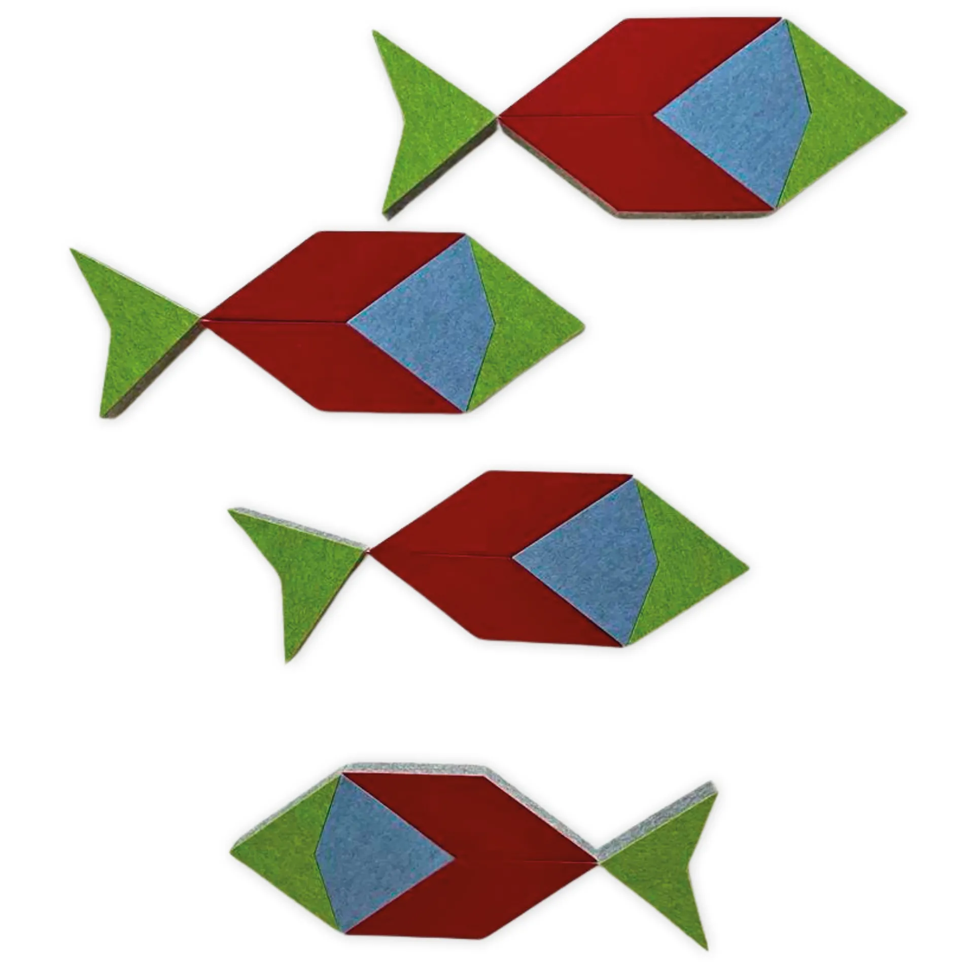 Schallabsorber AcousticArt "4 Fische", 72x25 cm, 20-tlg.