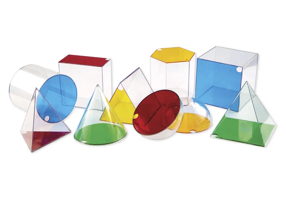 Geometrische lichamen transparant XXL, 10-delige set