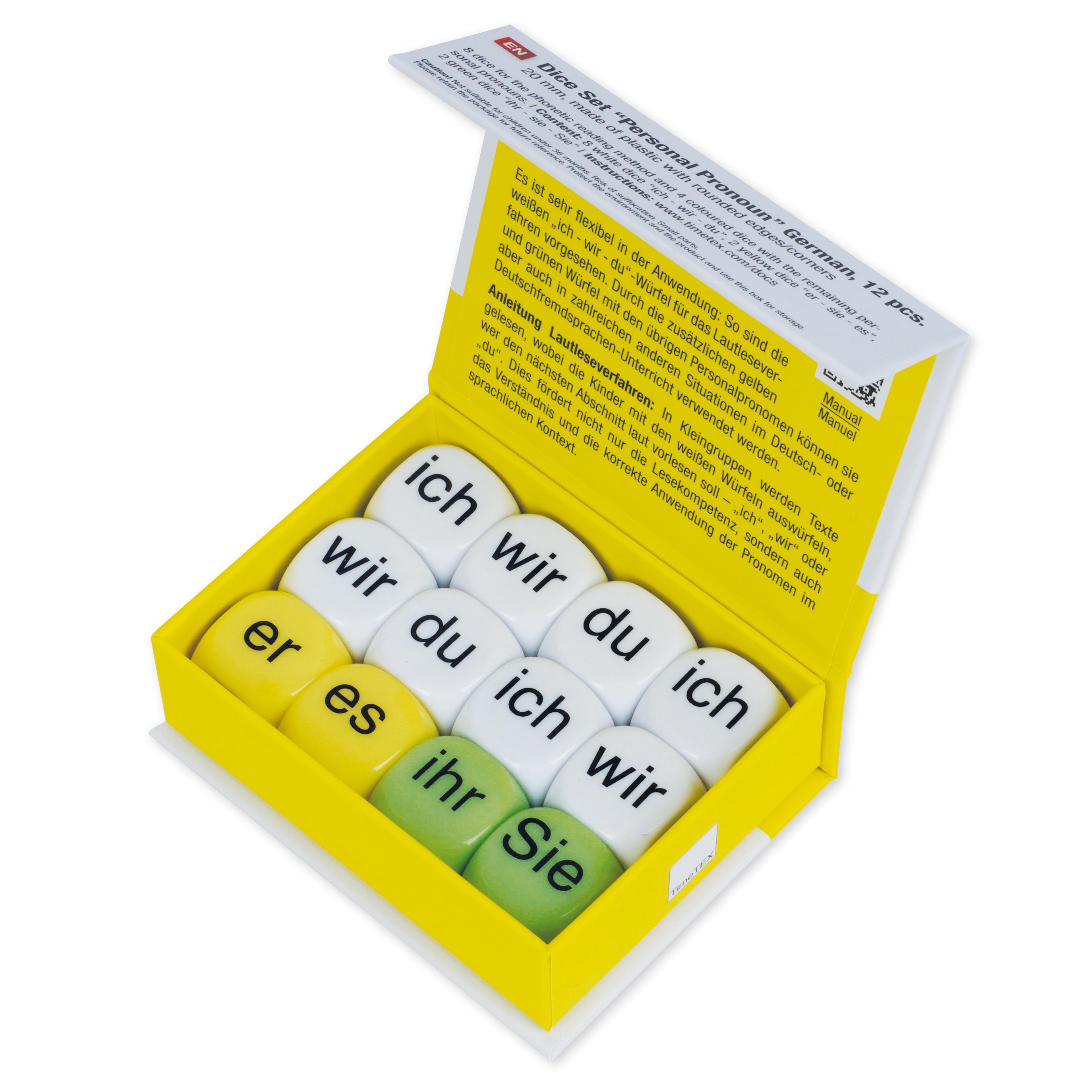 Tärningsset "Jag - vi - du" 12 stycken, 20 mm i kartong