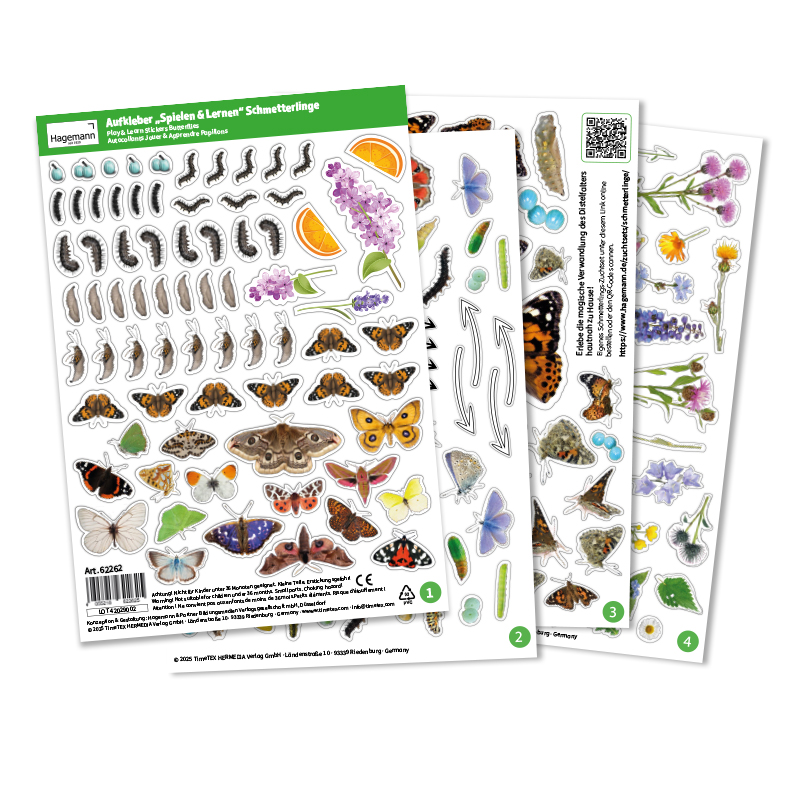 TimeTEX Aufkleber „Schmetterlinge", 227-tlg.