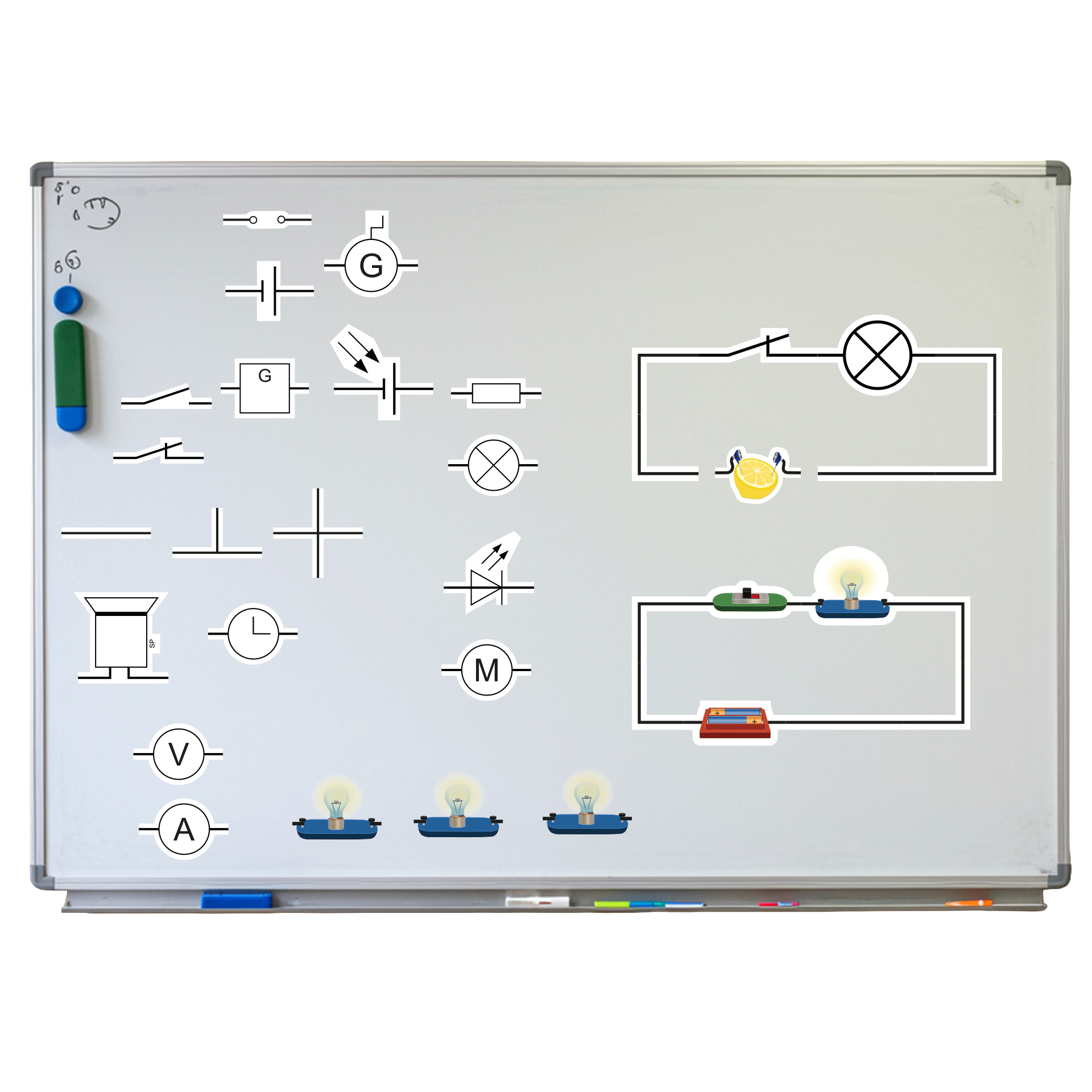 Stromkreis und Schaltungen, magnetisch, 90-tlg.