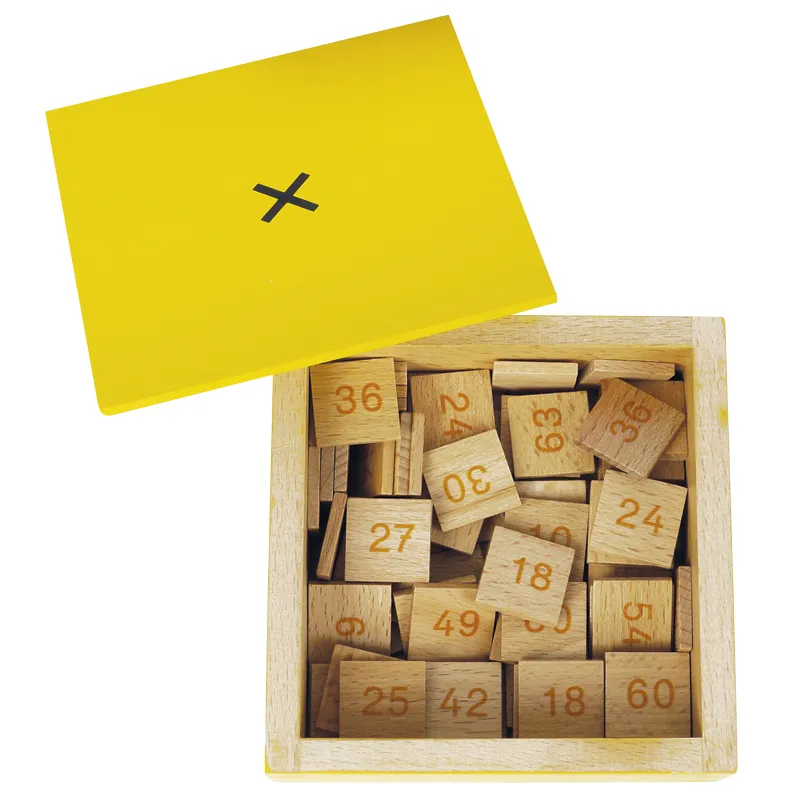 TimeTEX rekentabellen vermenigvuldigen, in houten lijst "Montessori Premium"