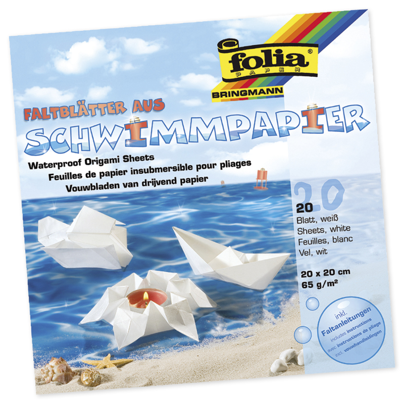 Schwimmpapier-Faltblätter 20x20 cm, 20 Blatt