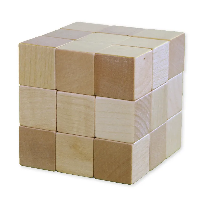 Soma-Holz-Würfel 60x60 mm, 7 Würfelfiguren in Beutel