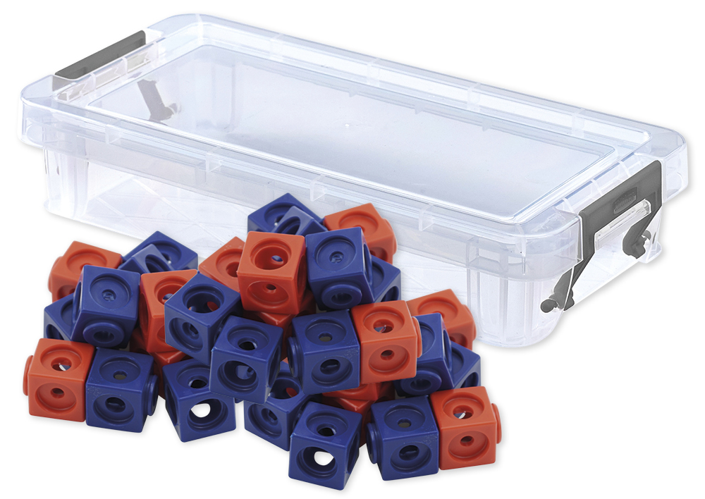 Hagemann Set Steckwürfel rot/blau, 1,7 cm, 100 Stück in Box