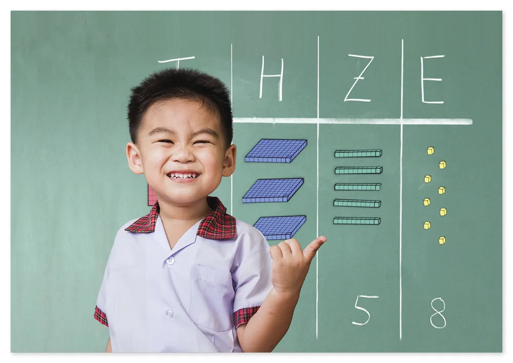 Dienes Demo-Dezimal-Rechensatz, magnetisch, 54-tlg. im Karton