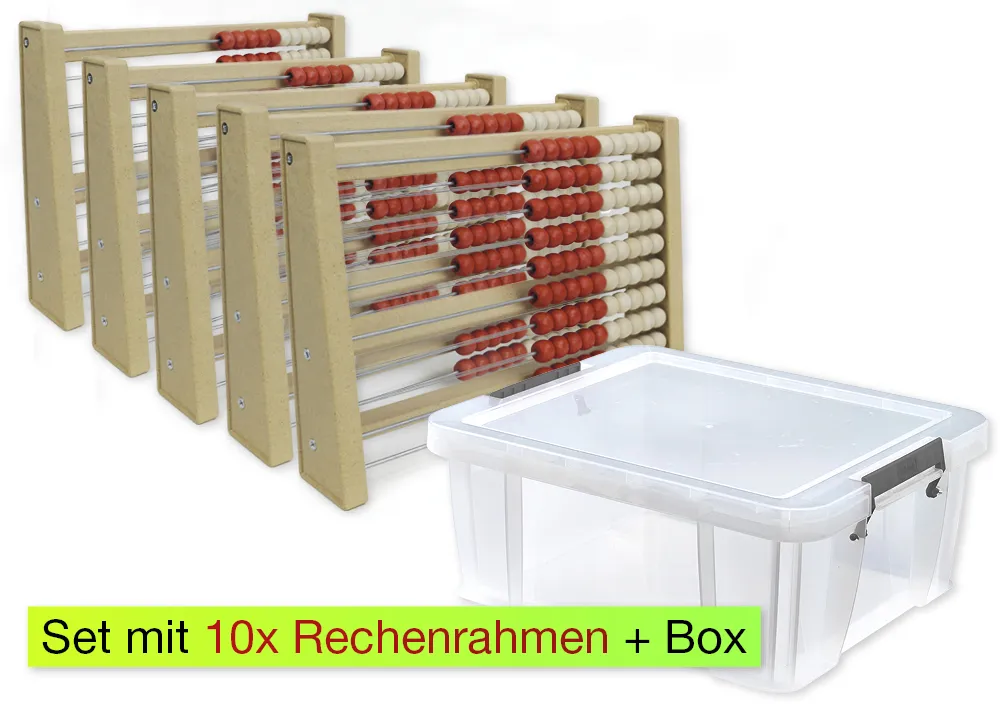Klassensatz Rechenrahmen für 100-er Zahlenraum, 11-tlg., in Box