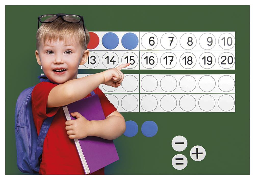 Demo-Rechenleisten/Plättchen-Set bis 20, magnetisch, 40-tlg.